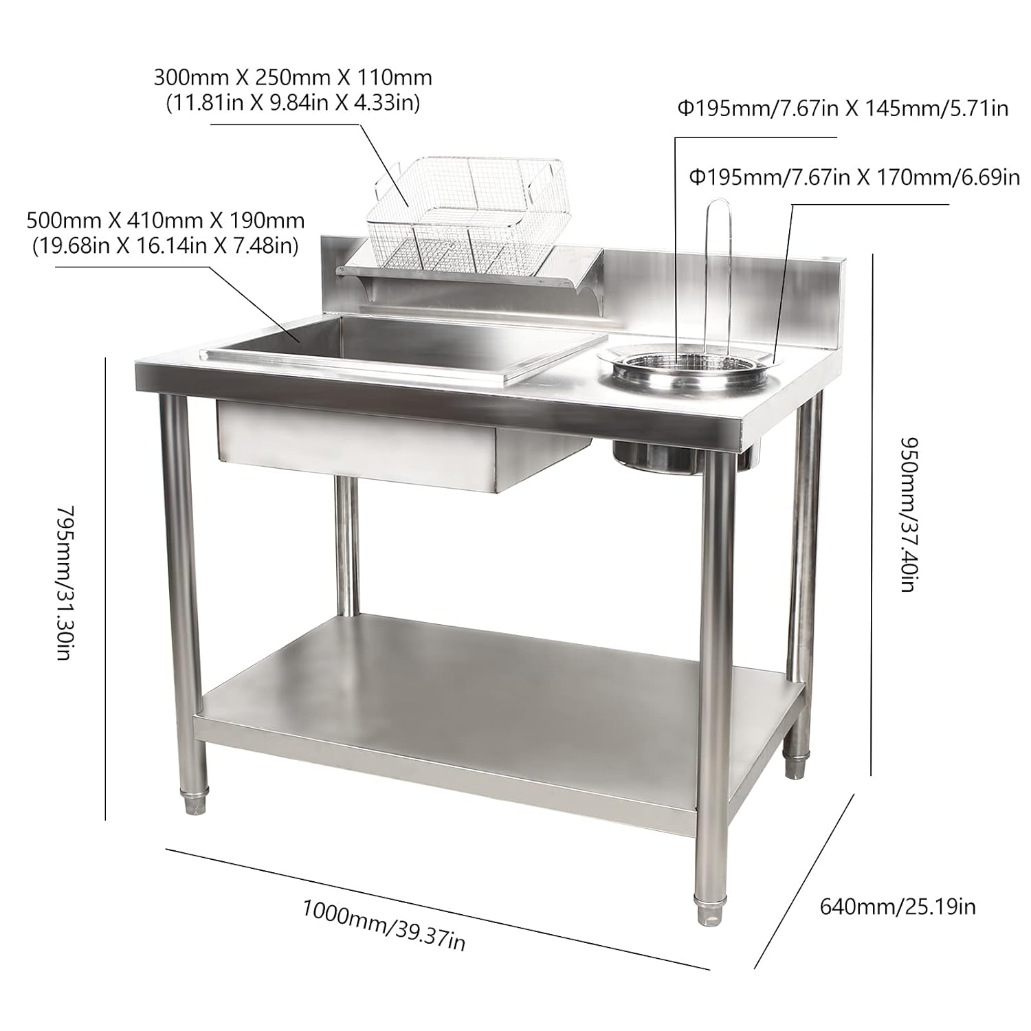 CNCEST Fried chicken breading station, Breading Table Fried chicken FishFood Prep Station