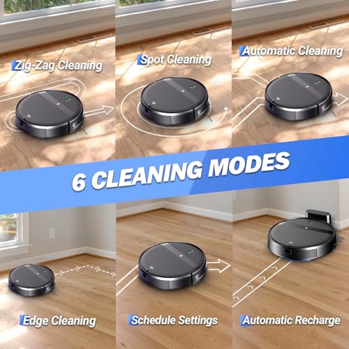 Robot Vacuum and Mop Combo for Large Homes & Pet Hair – Smart App/Voice, 2300Pa Sucktion, 120Min Clean, Ultra-Thin 2.87" Design