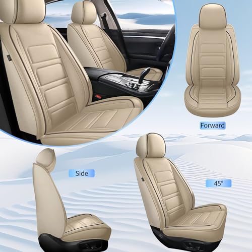 Car Seat Covers Full Set Fit for Subaru Outback 2010-2024 Breathable and Waterproof Faux Leather Anti-Slip Automotive 5 Seat Covers with Airbag