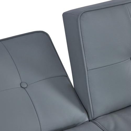 FLEXISPOT XCT4 Convertible Sofa Bed, 3-in-1 Loveseat Sofa Couch with Adjustable Backrest, Pull Out Couch with 2 Pillows & 2 Side Pockets
