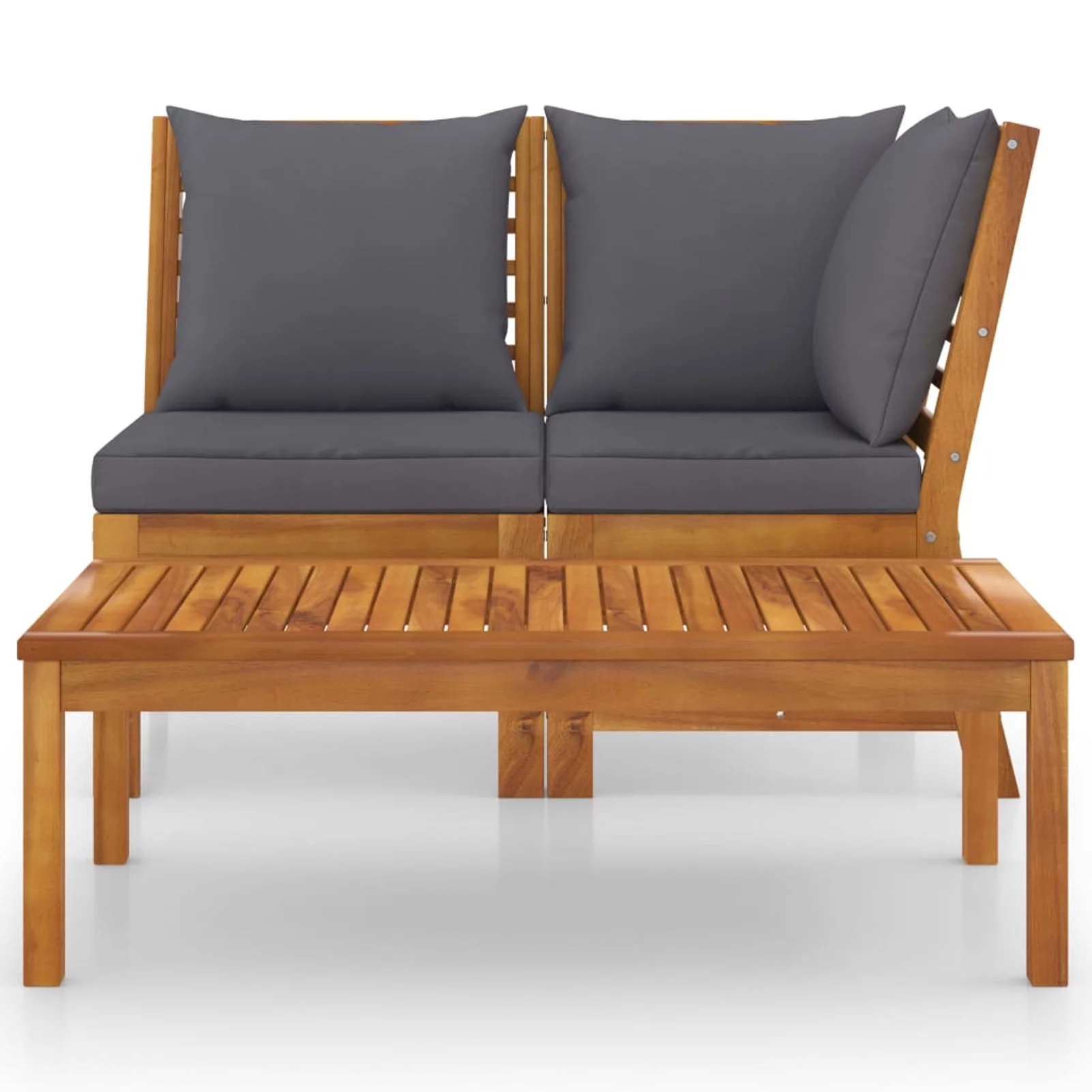 moobody 3 Piece Patio Lounge Set with Cushions Middle Sofa