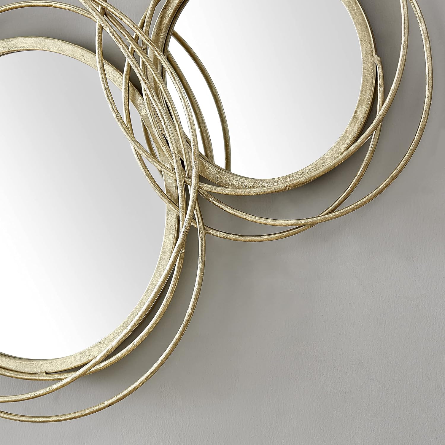 FirsTime & Co. Gold Gabrielle Swirl Mirror, Round, Wall Mounted Mirror for Bathroom, Bedroom, Entryway, Metal Frame, 41 x 2.75 x 19.5 inches