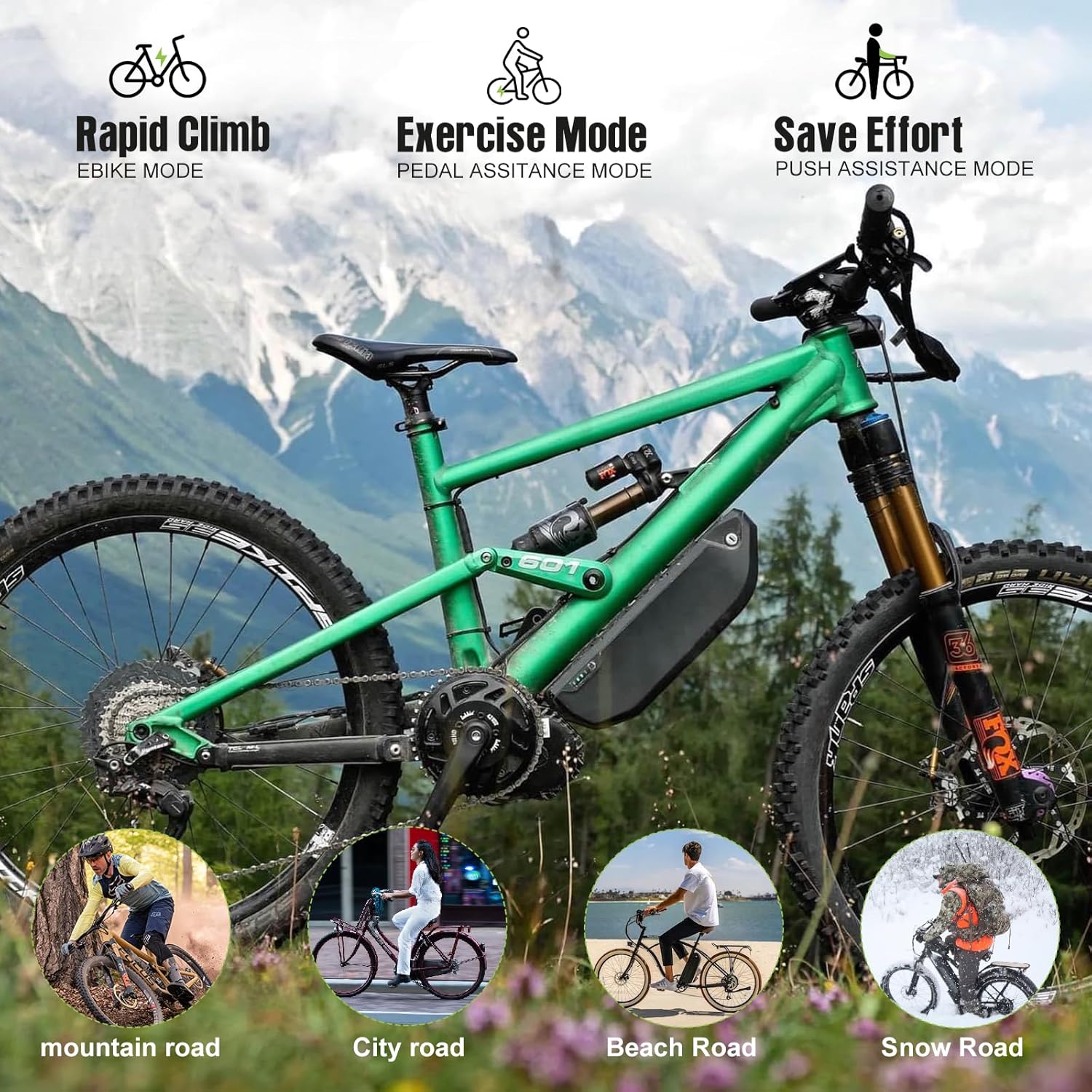 BAFANG 48V 750W BBS02B E-Bike Conversion Motor Kit DIY Electric Bike Kit with Display 800S(No Battery)