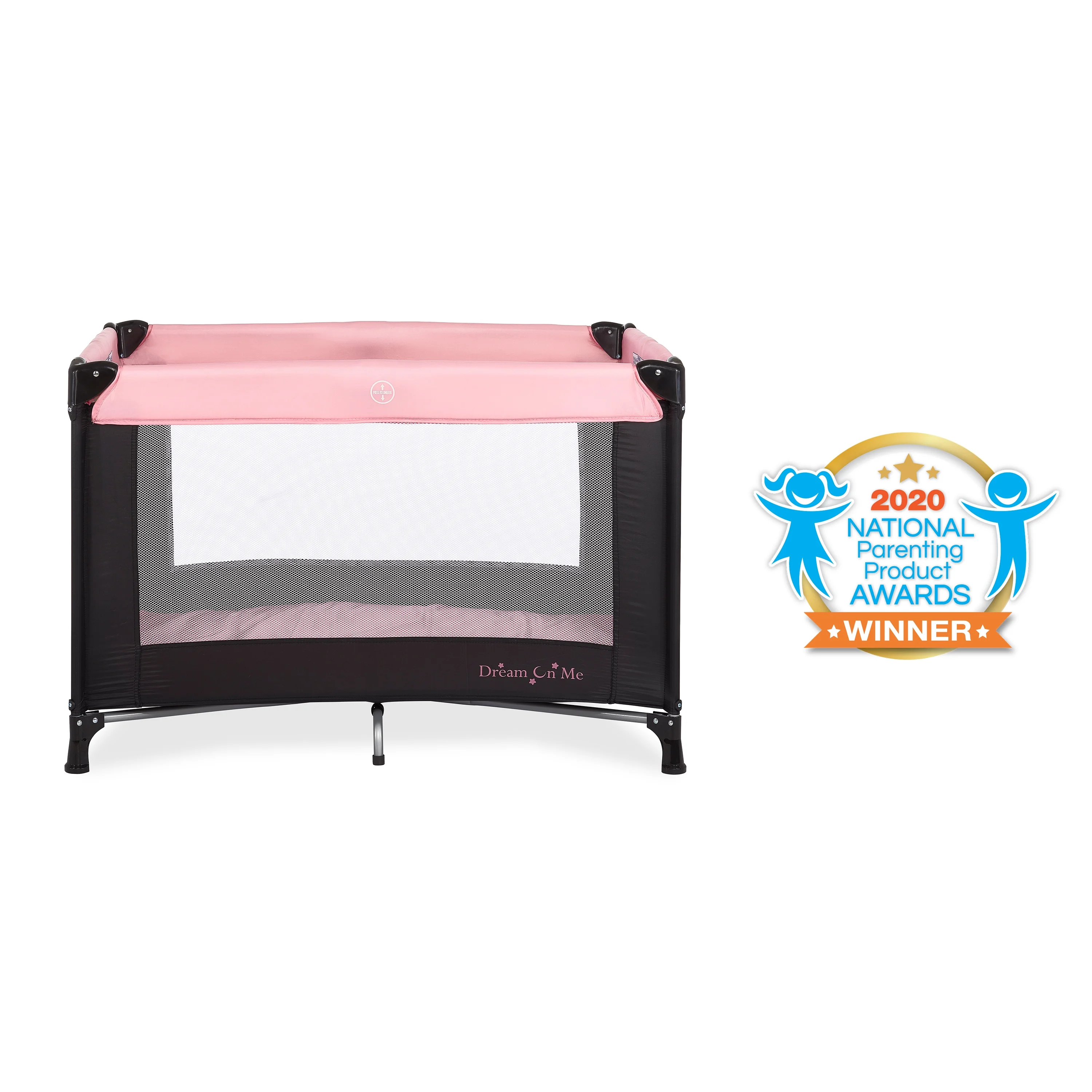 Dream On Me Nest Portable Play Yard with Carry Bag and Shoulder Strap, Pink