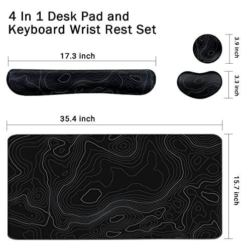 Ergonomic Large Mouse Pad and Keyboard Wrist Rest, Desk Pad for Keyboard and Mouse
