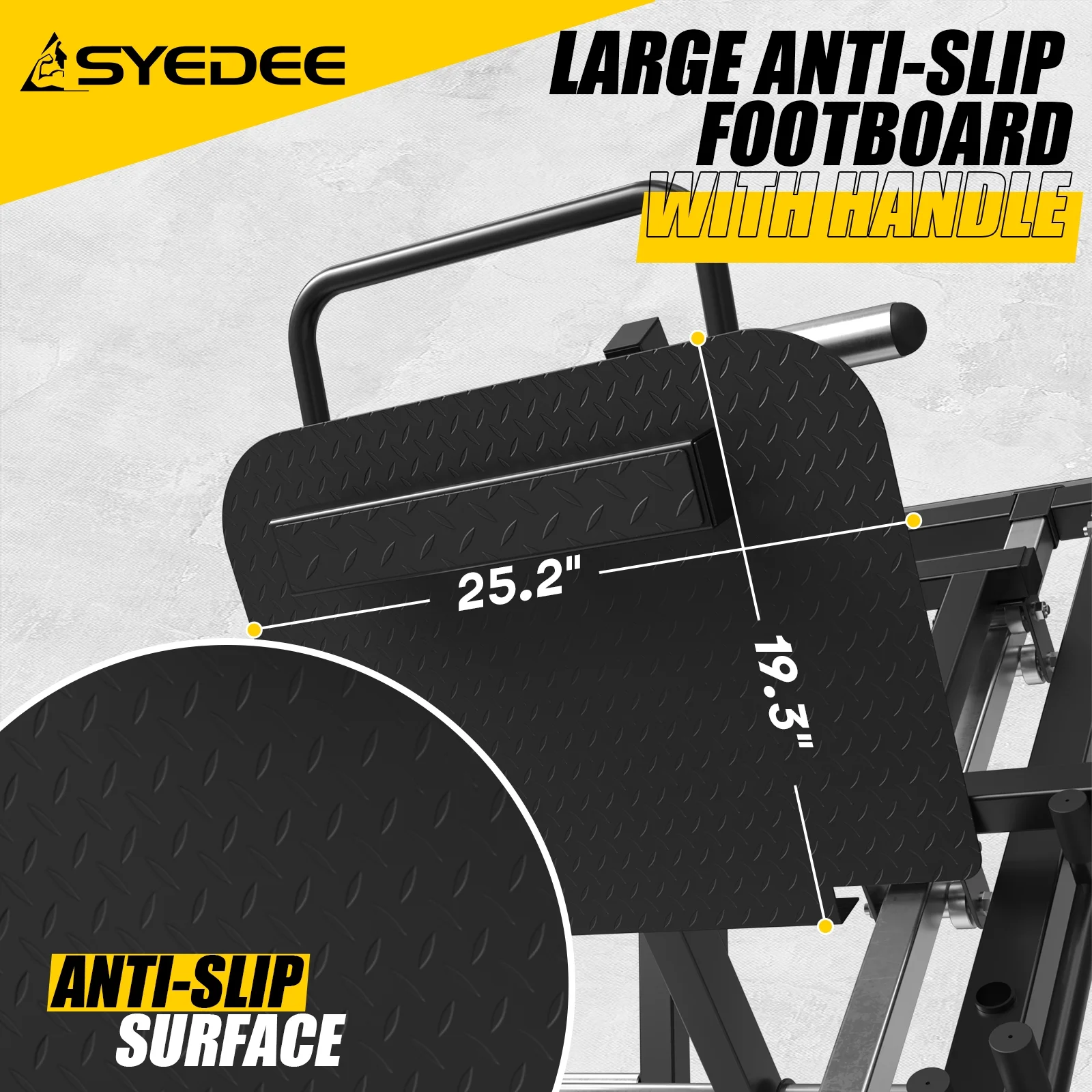 syedee Leg Press Machine with Calf Block, 1500LBS Weight Capacity Adjustable Leg Machine with Resistance Band Pegs and Plate Storages