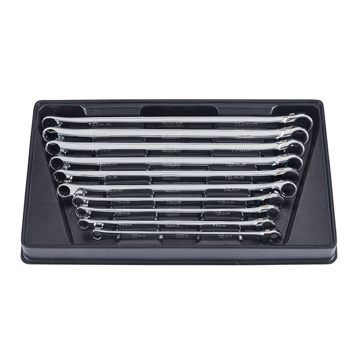 ICON Extra Long Professional Metric Double Box Ratcheting Wrench, 10 Piece