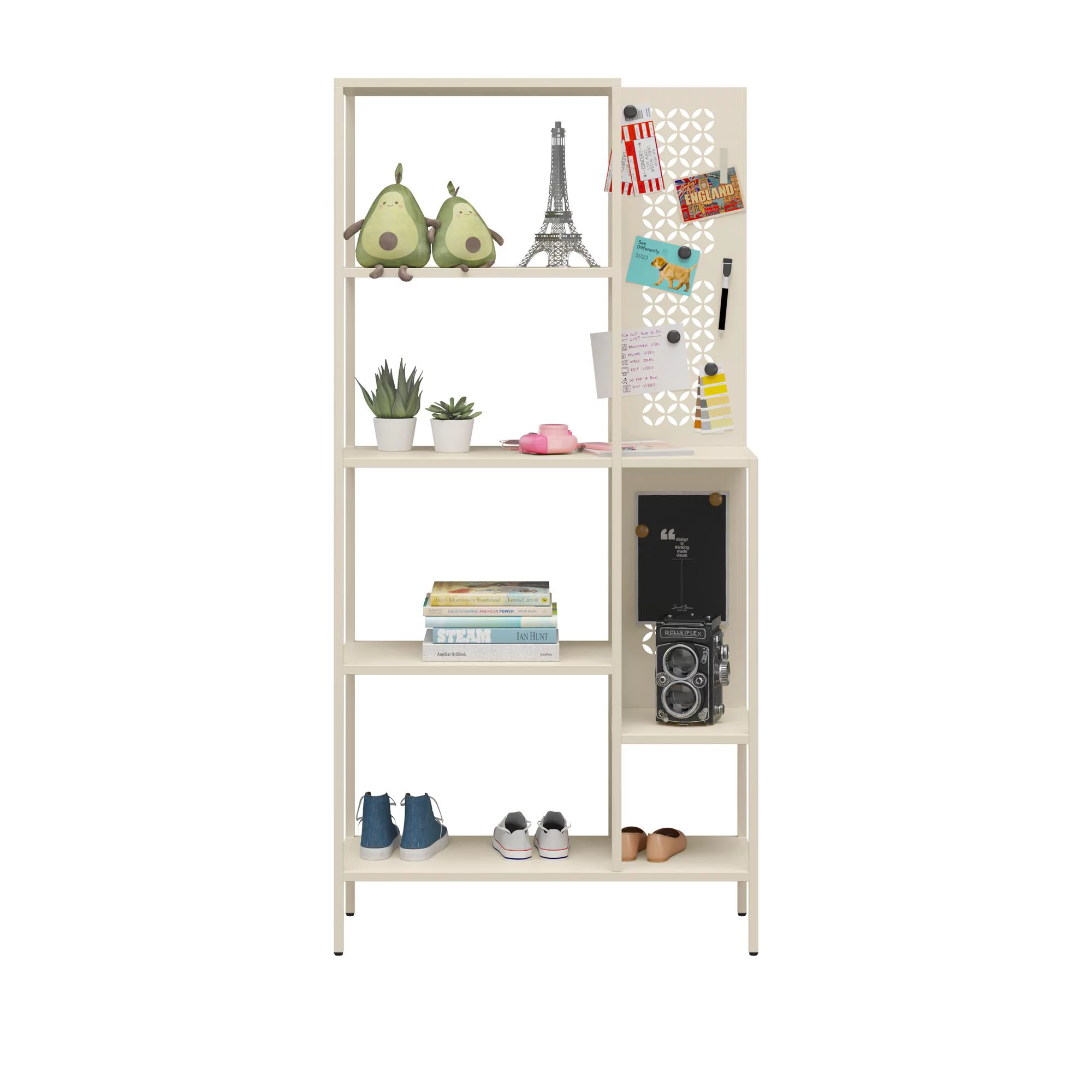 Mr. Kate Annie Metal Bookcase, Parchment