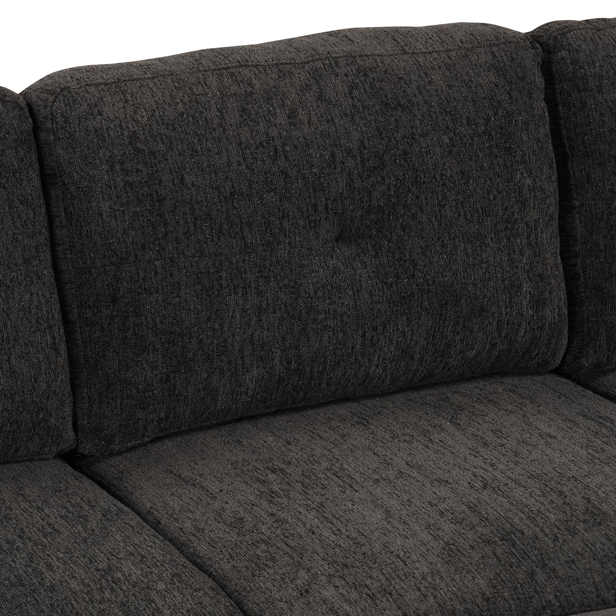 Reversible Sectional Pull-Out Sofa Bed L-Shaped Corner with Storage Chaise, Black