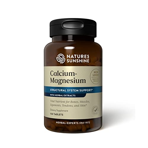 Nature's Sunshine Calcium-Magnesium, SynerPro, 150 Tablets , Calcium Multivitamin Provides Vital Nutrients for Bones, Muscles, Ligaments, Tendons
