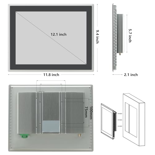 17 inch Android 11 Industrial Embedded Interactive Touchscreen Monitor, Capacitive Multi-Touch Tablet with Front IP65 Monitor, RAM 4G & ROM 32G