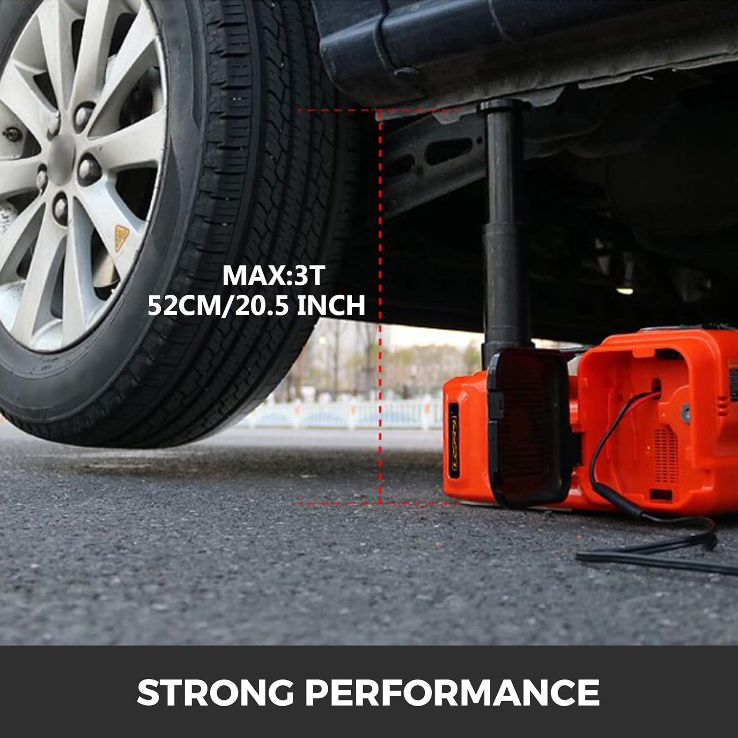 VEVOR Electric Car Jack, Electric Hydraulic Jack 3 Ton(6600 lbs) with Tire Inflator Pump and Electric Wrench