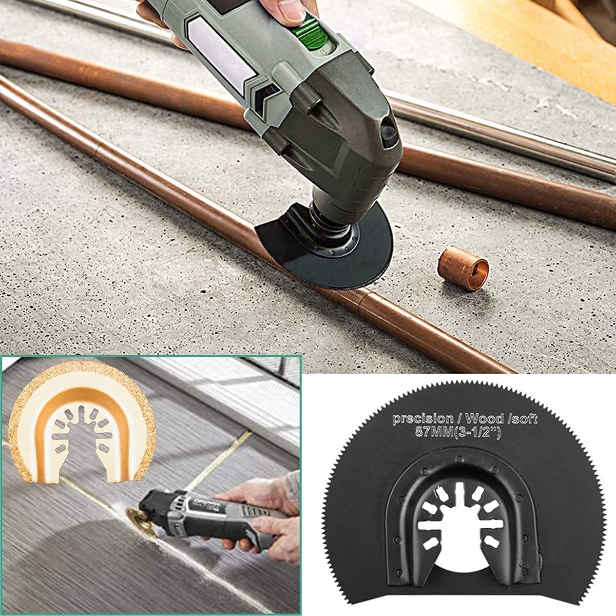72 Pcs Oscillating Tool Blades Assorted Universal Carbide Multitool Blade Quick Release Oscillating Saw Blades Accessories Kit to Cut Metal Wood