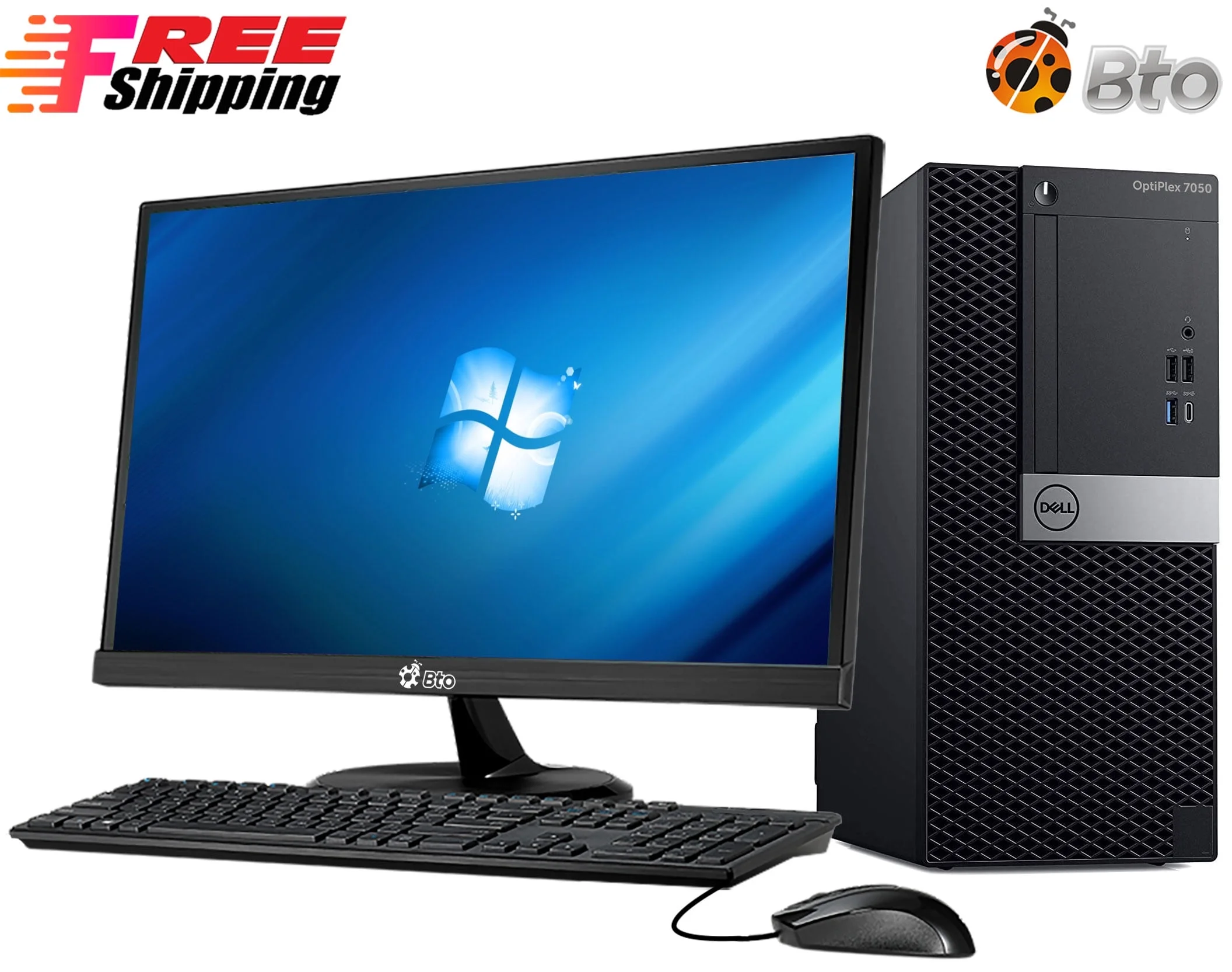 Restored Dell 7050 Desktop Tower Computer PC Intel Core i57500 7th Gen. 3.40GHz Processor 8GB RAM 500GB HDD