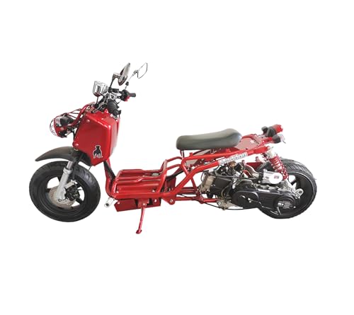 50cc Stretched Scooter Generation 1, Automatic Transmission, PMZ50-19, Wide 205/30-12 Rear Tire, Retro Speedometer, Gas Gauge