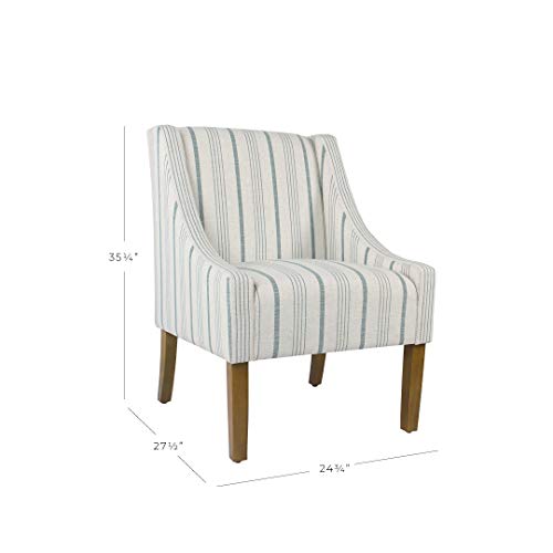HomePop Velvet Swoop Arm Accent Chair, Suri Blue