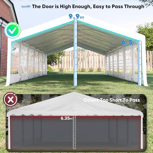 Quictent 20x20 Party Tent Heavy Duty Outdoor Canopy Tent Carport Wedding Event Shelter BBQ Wedding Tents for Parties with Storage Bags(Mesh)
