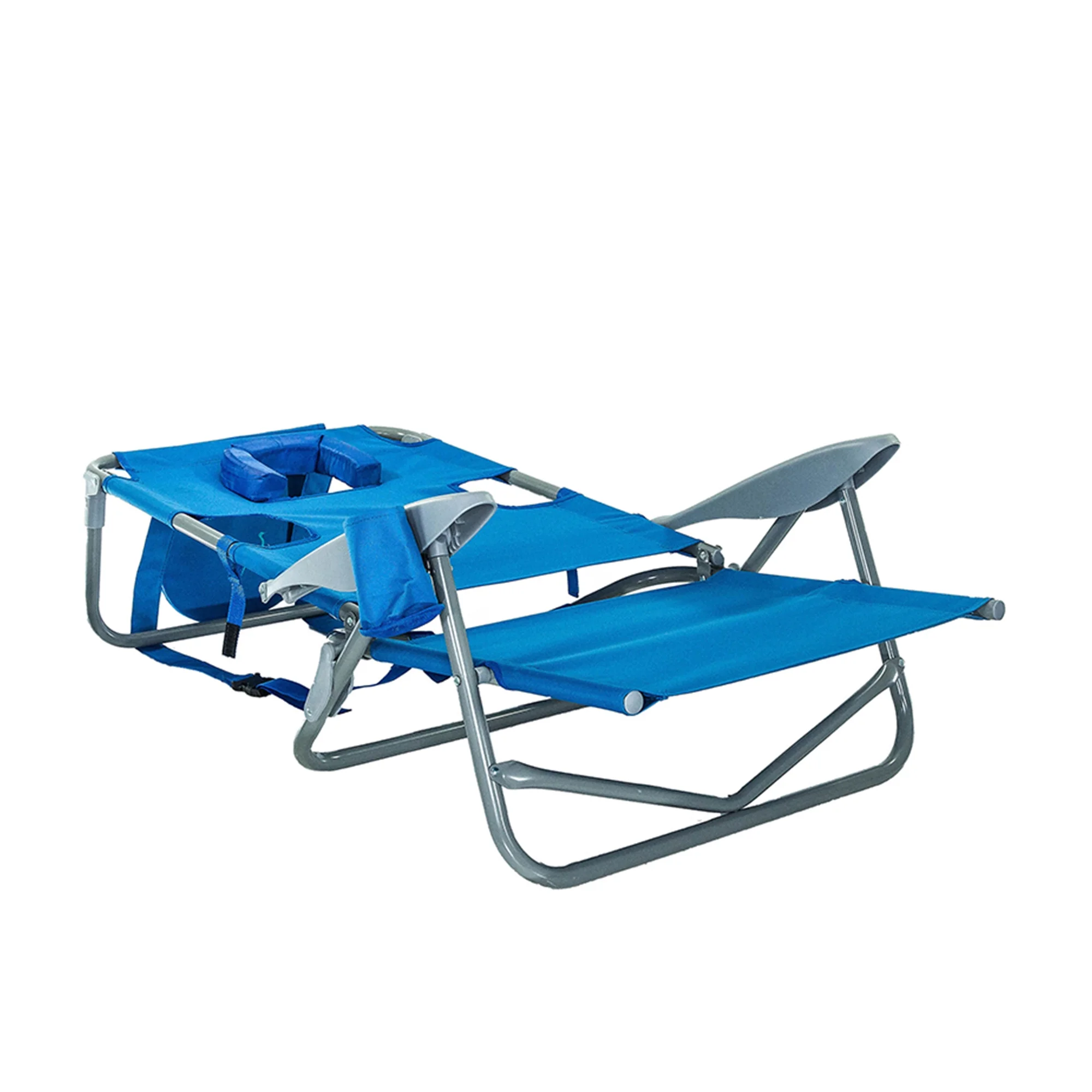Ostrich On Your Back Chair & Ladies Comfort On Your Back Beach Chair, Blue