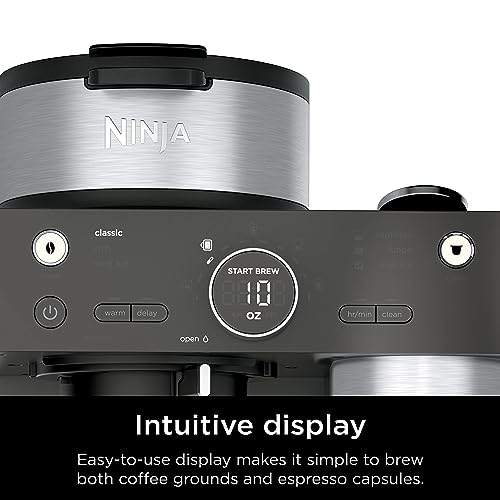 Ninja Espresso & Coffee Maker & Barista System, 3 Espresso Brew Styles, Single-Serve Coffee & Nespresso Capsule Compatible, Built-in Frother