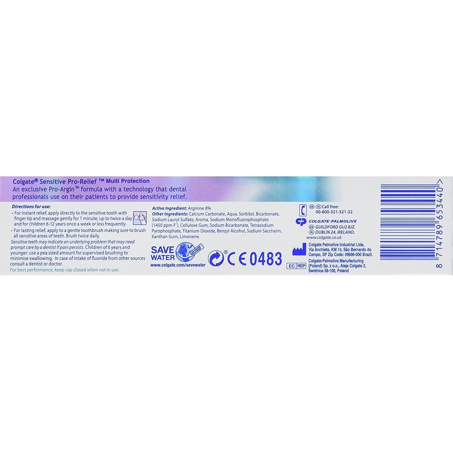 Colgate Sensitive Pro-Relief Multi-Protection Fluoride Toothpaste - 75 ml tube