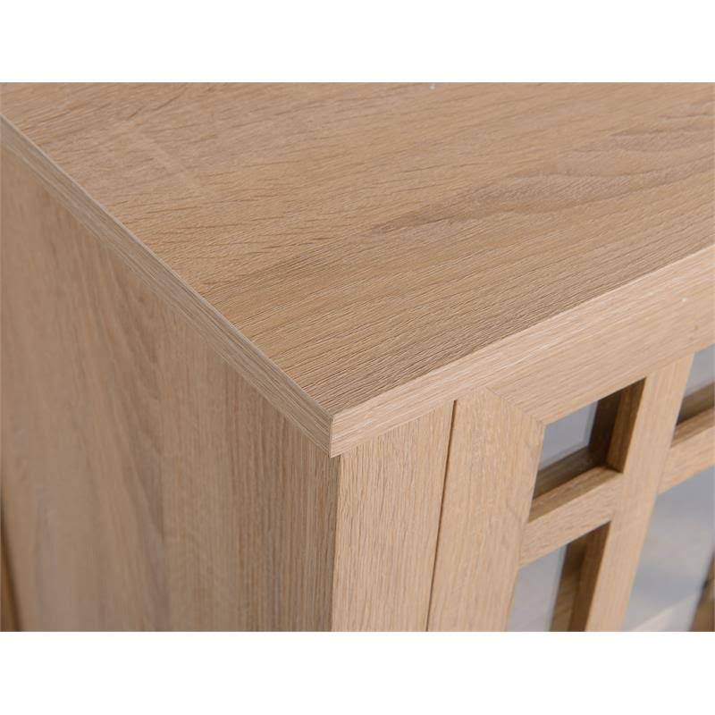 Legacy Home 58.38x22 Transitional Wood 4 Door Accent Cabinet in Light Oak - STG-C1910163-CYM