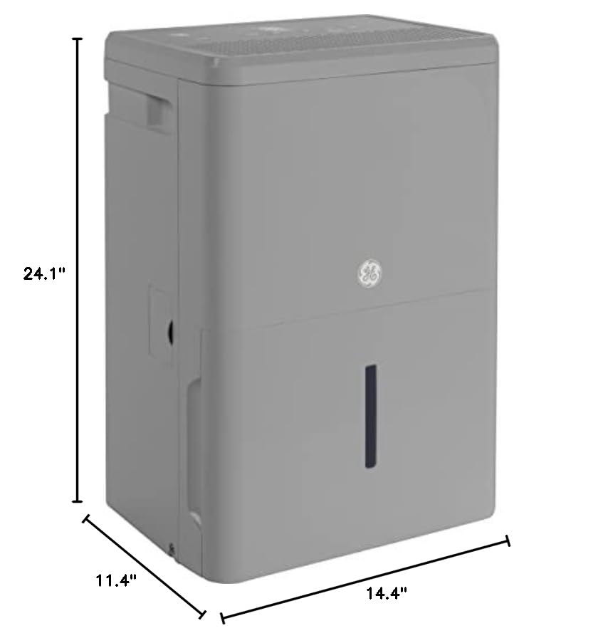 GE Energy Star Portable Dehumidifier 50 Pint, Perfect for Bedroom, Basement & Garage, For High Humidity Areas, Complete with Empty Bucket Alarm