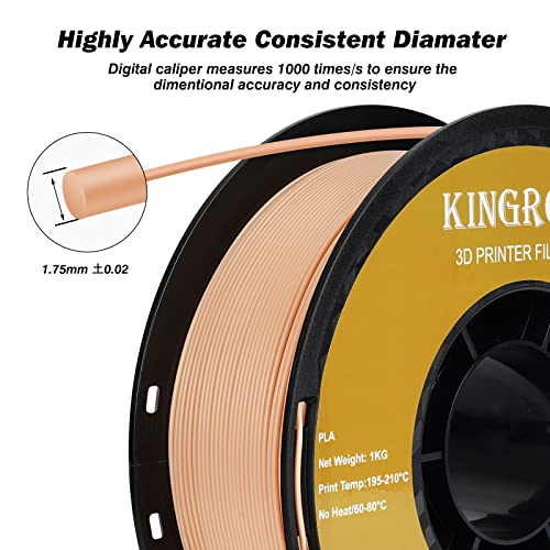 Kingroon PLA 3D Printer Filament, 12Rolls, Dimensional Accuracy +/- 0.03 mm, 12kg Spool(26.4lbs)