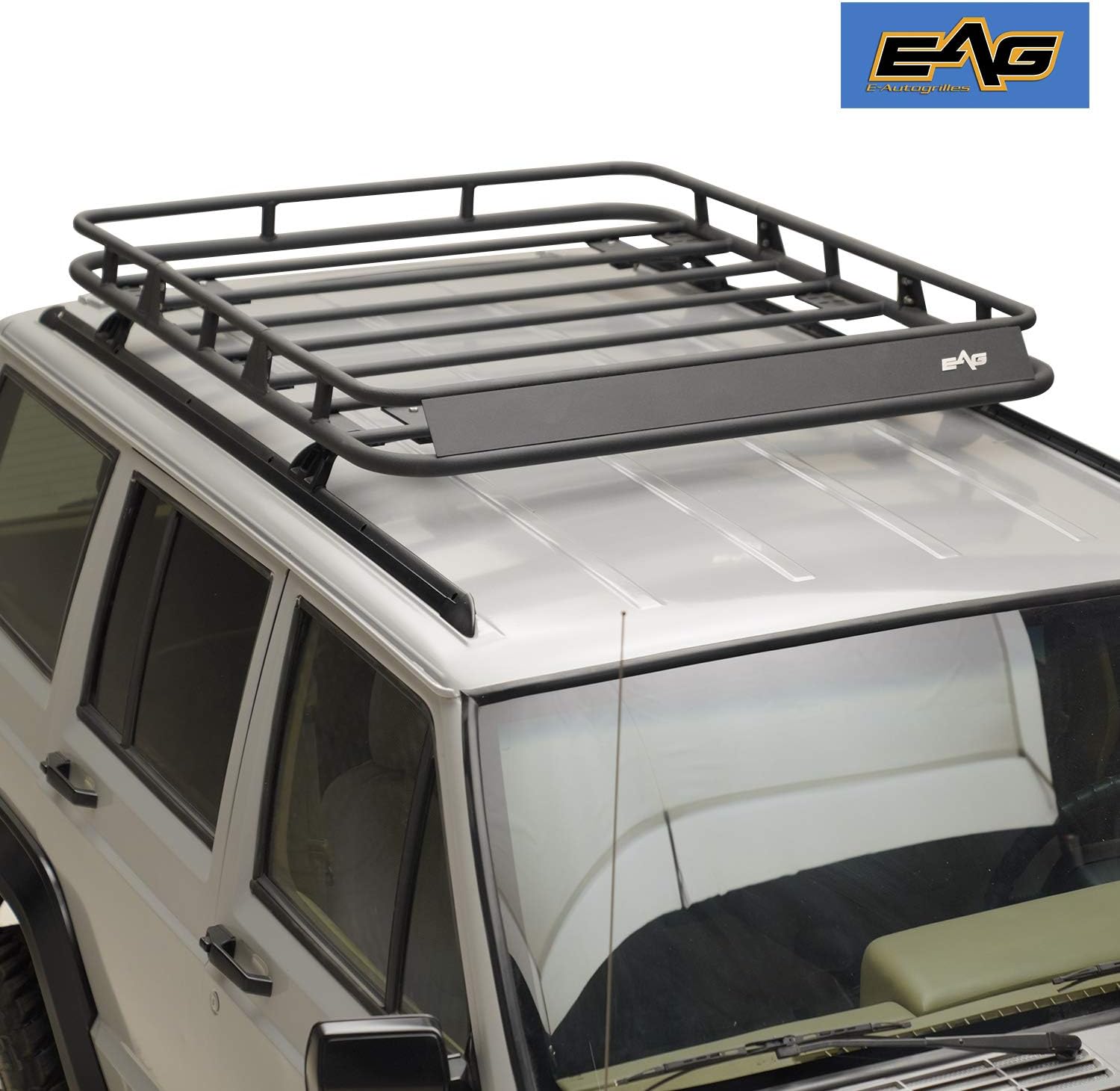 EAG Black Steel Roof Rack Cargo Basket Fit for 84-01 Cherokee XJ