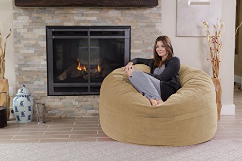 Chill Sack Bean Bag Chair - 5' Giant Memory Foam Lounge Chair with Soft Microfiber Cover – Cozy Furniture for Living Room, Dorm