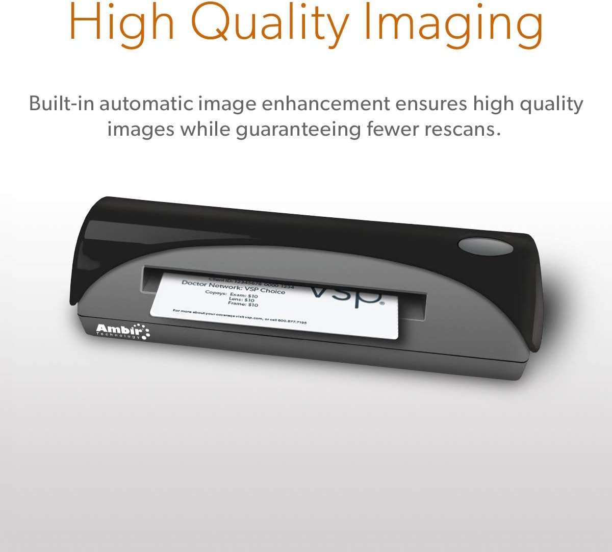 Ambir ImageScan Pro 667 Simplex Card Scanner with AmbirScan Business Card for Windows PC