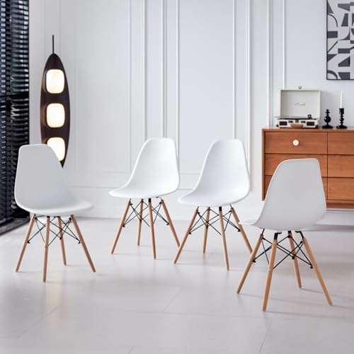 5-Piece Round Dining Table Set for 4 Small Kitchen Table Chairs Set of 4 31.5'' Dining Room Table Set Dinner Table for 4 Mid-Century Modern Dinning