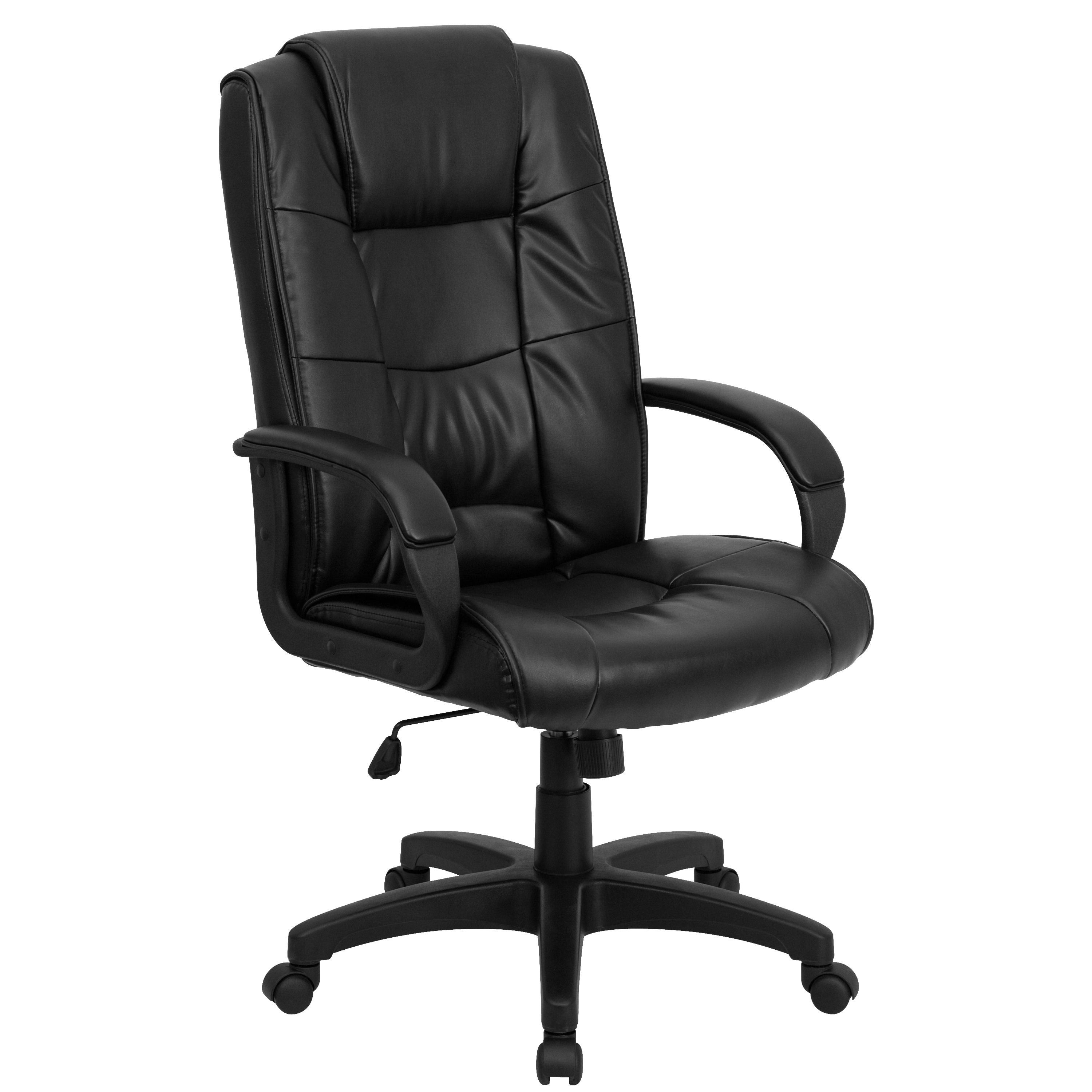 Lancaster Home Leather High Back Black Executive Office Chair