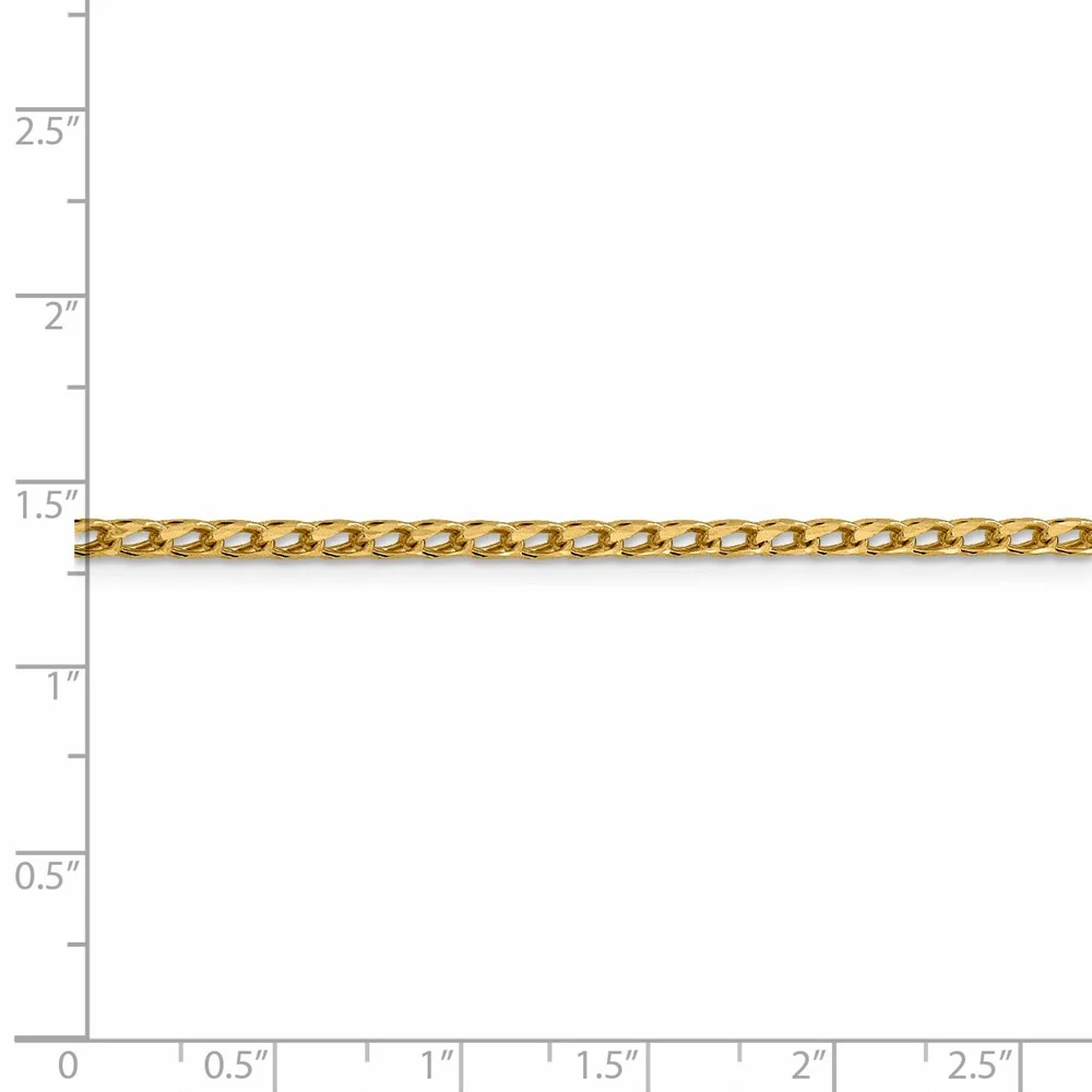 Leslie's Real 14kt Yellow Gold 2.45mm Diamond Cut Open Franco Chain; 18 inch; for Adults and Teens; for Women and Men