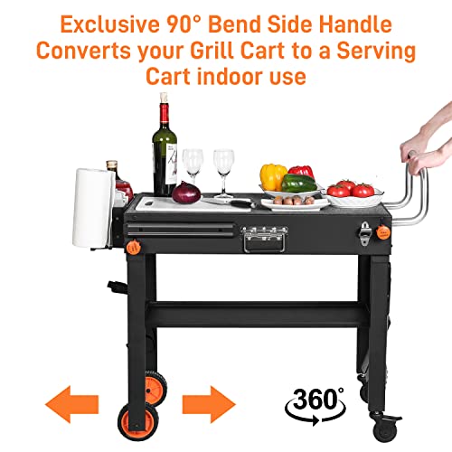 Outdoor Grill Table,Blackstone Griddle Stand,BBQ Prep Table With Wheels And Seasoning Tray,Universal Grill Cart Fit 17 Inch Or 22 Inch Griddle