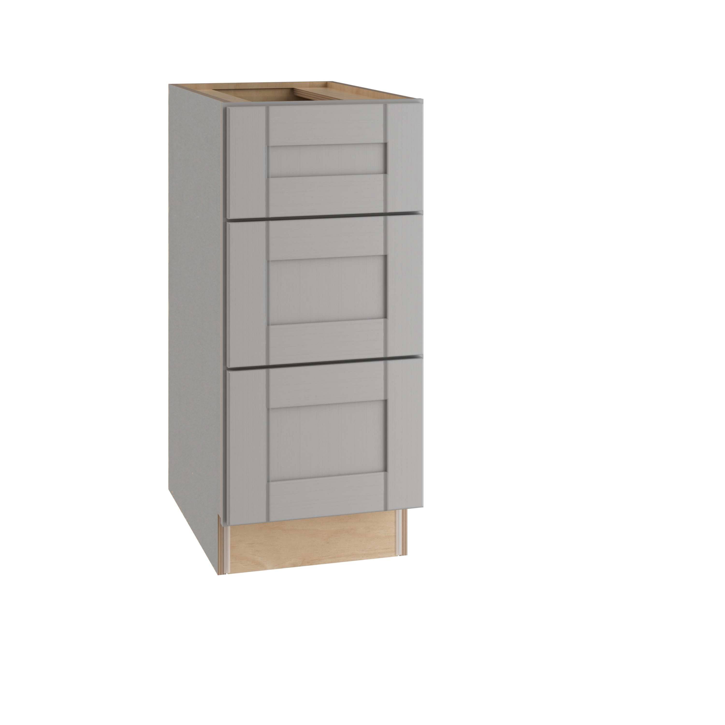 Contractor Express Cabinets BD12-XVG Veiled Gray Shaker Assembled Plywood 12 in. x 34.5 in. x 24 in. Base Drawer Kitchen Cabinet