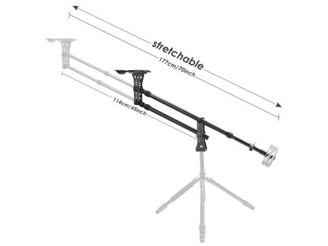 Neewer 70 inches/177 Centimeters Aluminum Alloy Jib Arm Camera Crane with 360 Degree Pan Ball Head, Counter Weight, 1/4 and 3/8-