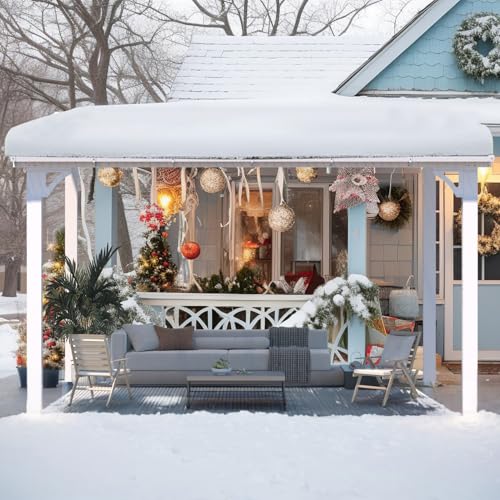 AECOJOY 10&rsquo; x 10&rsquo; Gazebo, Wall Mounted Gazebos Pergola on Clearance, Outdoor Patio Lean to Gazebo Awnings for Deck, Porch