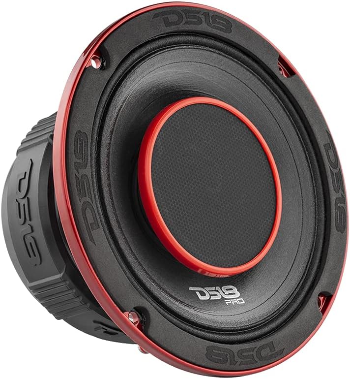 DS18 PRO-HY6.4B 6.5" Hybrid Mid-Range Car Audio Loudspeaker with 1" VC Built-in Compression Driver Horn and Water Resistant Cone 450W Max 225W RMS 4