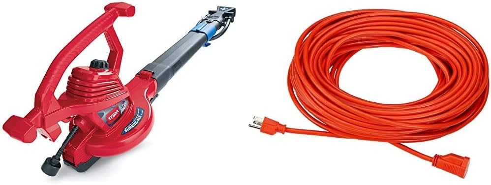 Toro 51621 UltraPlus Leaf Blower Vacuum, Variable-Speed (up to 250 mph) with Metal Impeller, 12 amp,Red