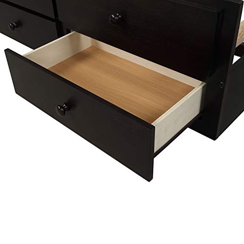 Harper & Bright Designs Twin Over Twin Bunk Bed with Storage Drawers, Solid Wood Bunk Bed Frame with Trundle, for Kids, Teens, Adults (Espresso)