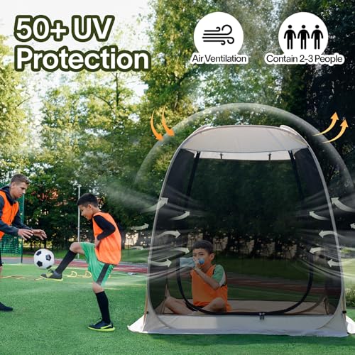 Alvantor Screen House Gazebo, 6-10-15 Person Pop Up Igloo Screened Canopy Tent with Mosquito Netting Sides