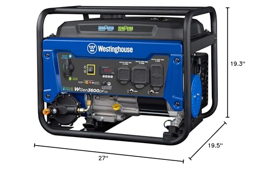 Westinghouse 4650 Peak Watt Portable Generator, RV Ready 30A Outlet, Gas Powered, CO Sensor