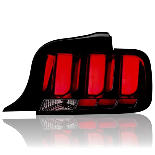 LED Tail Lights Assembly Compatible with 2005 2006 2007 2008 2009 Ford Mustang Rear Taillights Brake Lamp, Black Housing Clear Lens