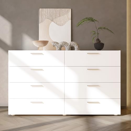 6 Drawer Dresser for Bedroom, Black Dresser Chest of Drawers, Wooden Bedroom Dresser TV Stand, Large Dresser Storage Chest with Deep Drawers