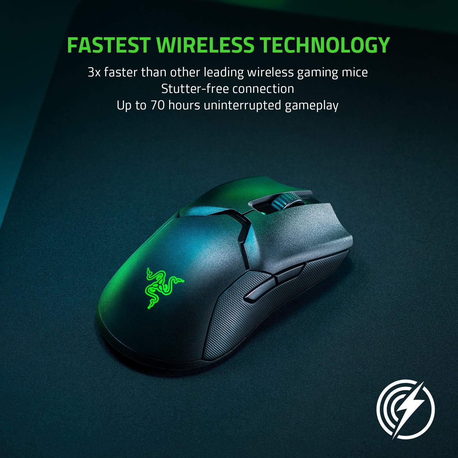Razer Viper Ultimate Hyperspeed Lightweight Wireless Gaming Mouse & RGB Charging Dock: Fastest Gaming Mouse Switch - 20K DPI Optical Sensor