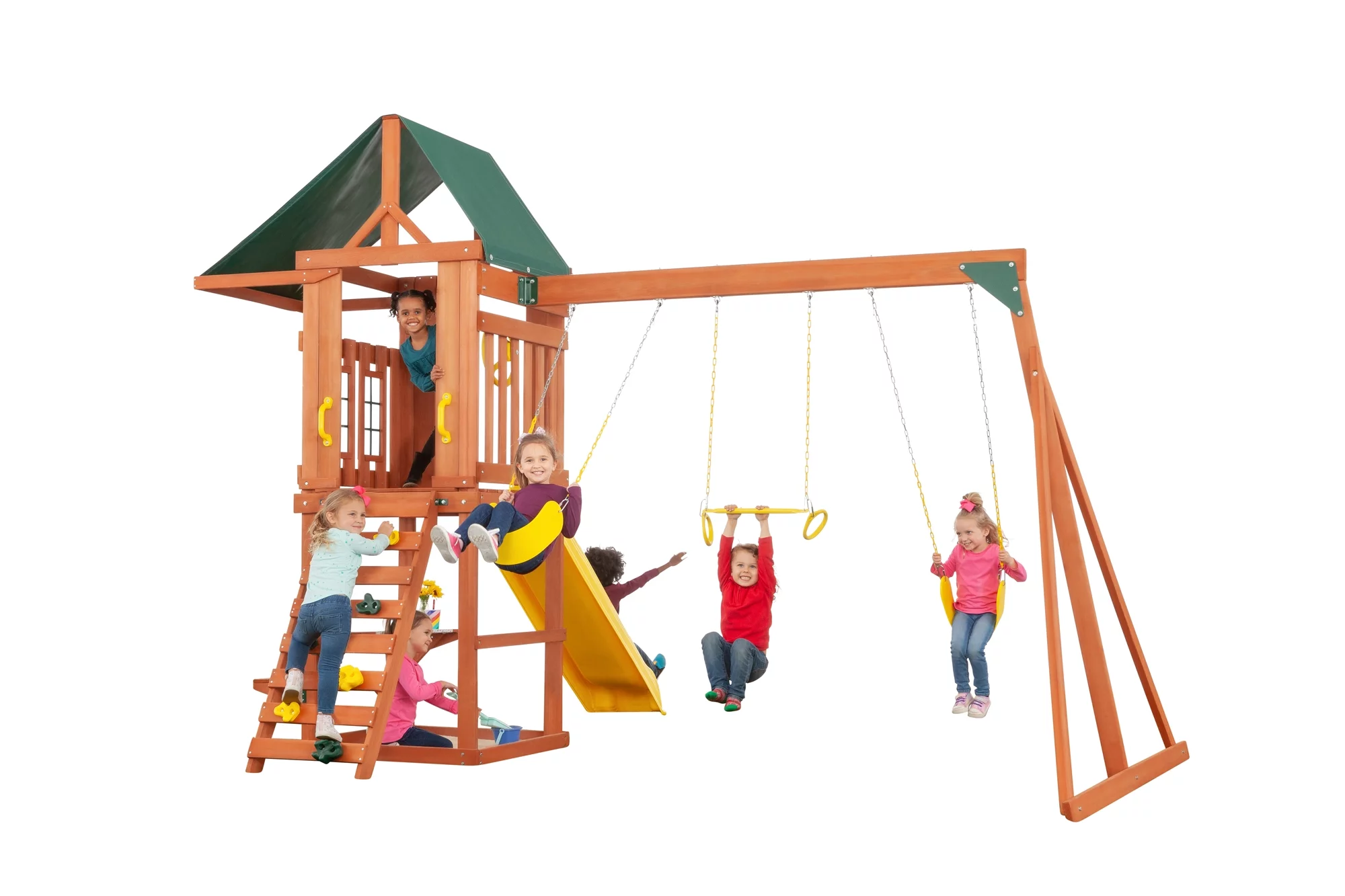 Creative Cedar Designs Cedar Cottage Wooden Swing Set