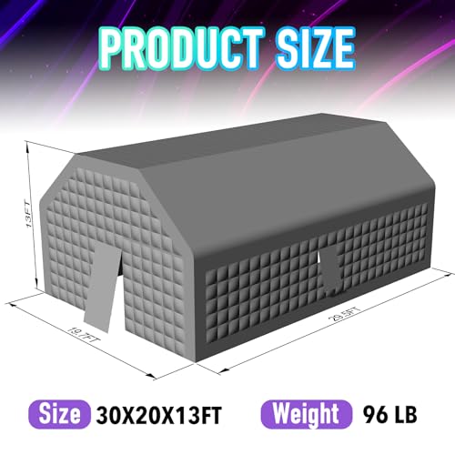 Large Black Inflatable Nightclub 20X16.5X12Ft Disco Cube Gazebo Event House with Logo Area Portable Inflatable Party Tent for Birthday, School Events