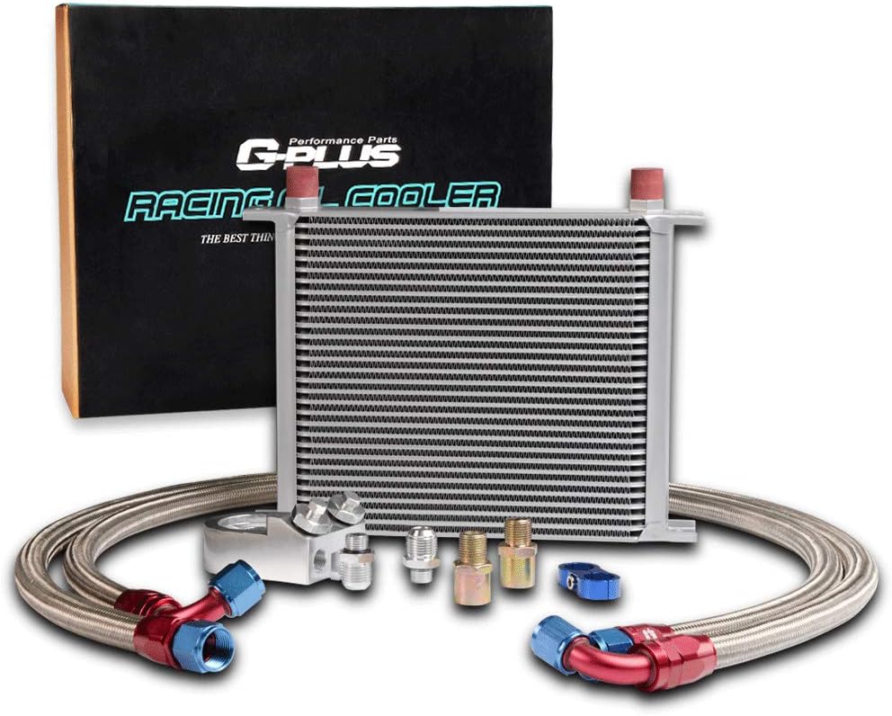 30 Row 10An Engine Universal Transmission Oil Cooler+ Filter Adapter + 7" Electric Black Fan Kit