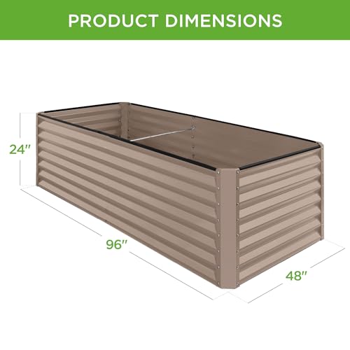 Best Choice Products 8x4x2ft Outdoor Metal Raised Garden Bed, Deep Root Planter Box for Vegetables, Flowers, Herbs