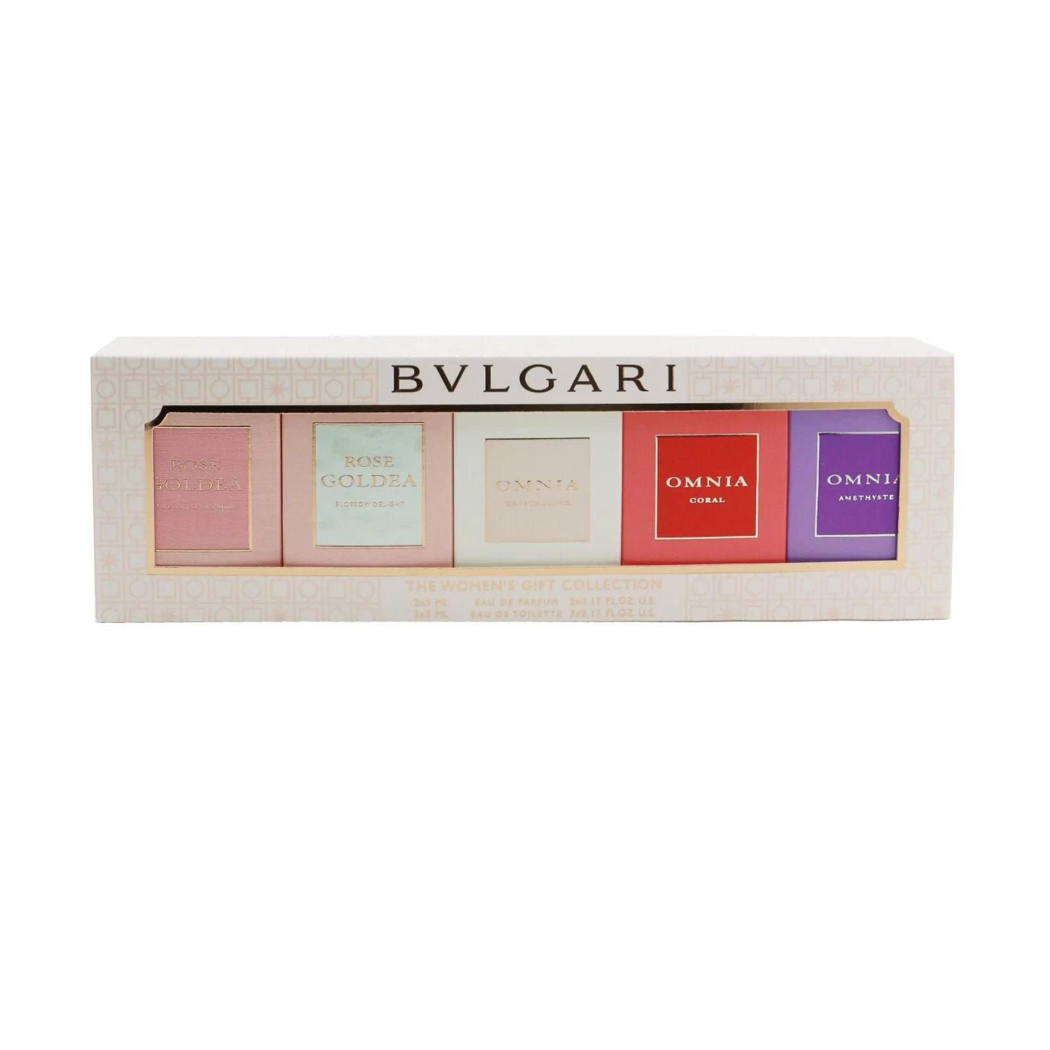 Bvlgari The Women's Gift Collection: Rose Goldea EDP, Rose Goldea Blossom Delight EDP, Omnia Amethyste EDT, Omnia Crystalline EDT